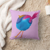 かわいいピンクと青の鳥 クッション (ブランケット)