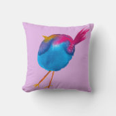 かわいいピンクと青の鳥 クッション (正面)