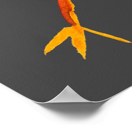 かわいいピンクと青の鳥 ポスター (角)