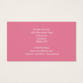かわいいピンクと黄色の花の名刺 (裏面)