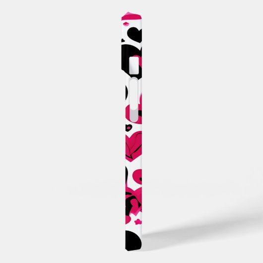 かわいいピンクと黒のハート Case-Mate iPhoneケース (裏面 / 左)