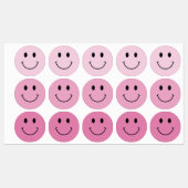 かわいいピンクと黒の顔 ラベル (シート)