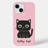 かわいいピンクと黒猫 Case-Mate iPhoneケース (裏面)