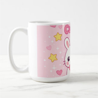 かわいいピンクのうさぎの壁掛け時計 コーヒーマグカップ