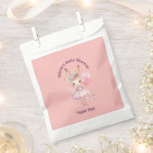 かわいいピンクのうさぎ赤ちゃんシャワー フェイバーバッグ (クリップ留めされた状態)