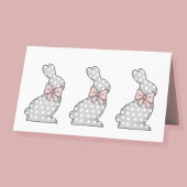 かわいいピンクのうさぎ ハッピーイースター プレイスカード