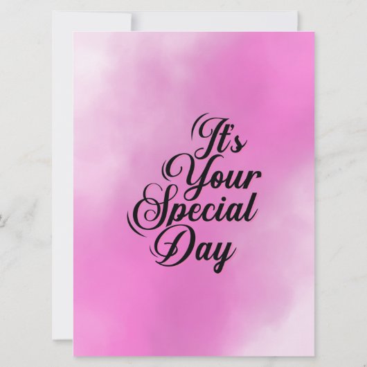 かわいいピンクのおもしろいお誕生日ケーキ挨拶 カード (裏面)