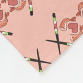 かわいいピンクのかわいいすし愛のバレンタインデー フリースブランケット (角)