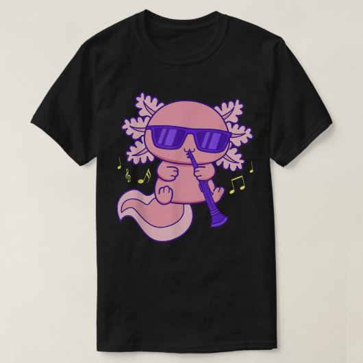 かわいいピンクのかわいいアクソロテ遊ル眼鏡のClar Tシャツ (デザイン正面)
