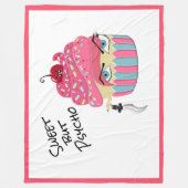 かわいいピンクのかわいいキラーカップケーキハロウィーンデコール フリースブランケット (正面)