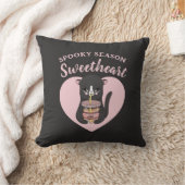 かわいいピンクのかわいいネコ不気味シーズンスウィートアート クッション (ブランケット)