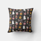 かわいいピンクのかわいいネコ不気味シーズンスウィートアート クッション (裏面)