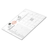 かわいいピンクのかわいい惑星&月ベビーシャワーゲーム ノートパッド (アングル)