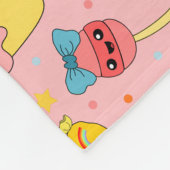 かわいいピンクのかわいい甘い食べ物マンガパターンキッズ フリースブランケット (角)