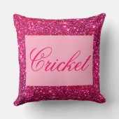 かわいいピンクのきらめくガーリーできらびやかできらめくな枕 クッション (裏面)