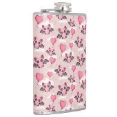 かわいいピンクのこうもりとハート フラスク (右)