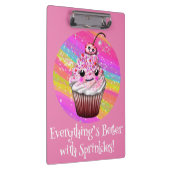 かわいいピンクのさくらんぼカップケーキとクリップボードを振り分け クリップボード (右)