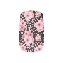 かわいいピンクのさくらんぼブロッサムオンブラック