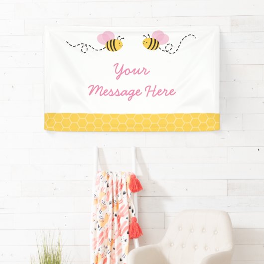 かわいいピンクののまわりにベビーシャワー 横断幕 (インサイチュ)