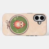 かわいいピンクのひよこ鳥の絵 カスタムネーム Case-Mate iPhoneケース (裏面 (横))
