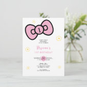 かわいいピンクのぼうのふしぎな誕生日パーティー 招待状 (スタンド正面)