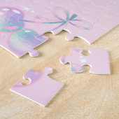 かわいいピンクのゆるふわユニコーン♡ ジグソーパズル (側面)