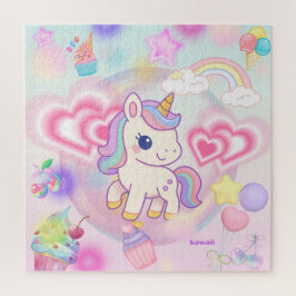 かわいいピンクのゆるふわユニコーン♡ ジグソーパズル