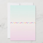 かわいいピンクのゆるふわユニコーン♡女の子の誕生日パーティー 招待状 (裏面)