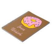 かわいいピンクのアイシングのドーナツ甘いデザートアート ノートブック (左側)