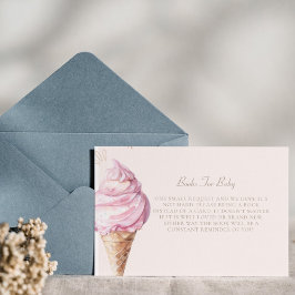 かわいいピンクのアイスクリーム赤ちゃんシャワー予約リクエスト エンクロージャーカード