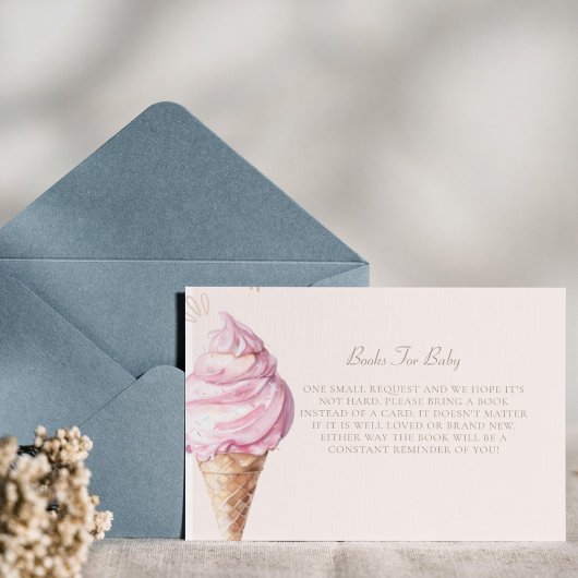 かわいいピンクのアイスクリーム赤ちゃんシャワー予約リクエスト エンクロージャーカード