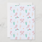 かわいいピンクのアクソロトル 8歳の誕生日 招待状 (裏面)