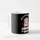 かわいいピンクのアニメガール |アニメ&ミュージックラバー コーヒーマグカップ (正面左)