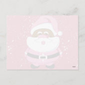かわいいピンクのアフリカ系アメリカ人サンタクロースのクリスマス シーズンポストカード (裏面)