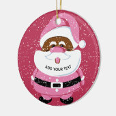 かわいいピンクのアフリカ系アメリカ人サンタクロースのクリスマス セラミックオーナメント (左)
