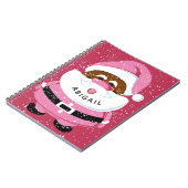 かわいいピンクのアフリカ系アメリカ人サンタクロースのクリスマス ノートブック (左側)