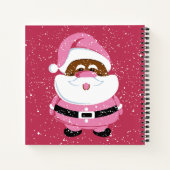 かわいいピンクのアフリカ系アメリカ人サンタクロースのクリスマス ノートブック (裏面)