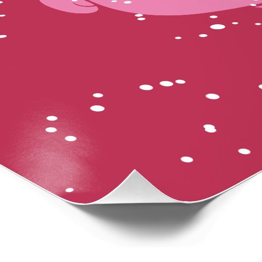 かわいいピンクのアフリカ系アメリカ人サンタクロースのクリスマス ポスター (コーナー)