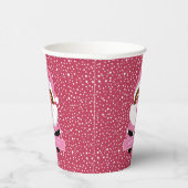 かわいいピンクのアフリカ系アメリカ人サンタクロースのクリスマス 紙コップ (右)