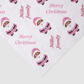 かわいいピンクのアフリカ系アメリカ人サンタクロースのクリスマス 薄葉紙 (詳細)