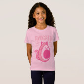 かわいいピンクのアボカド猫 Tシャツ (正面フル)
