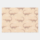 かわいいピンクのアリゲーター ラッピングペーパーシート (正面3)