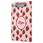 かわいいピンクのイチゴのパターンのクリップボード クリップボード (左)