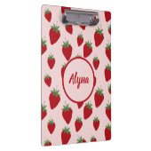 かわいいピンクのイチゴのパターンのクリップボード クリップボード (右)
