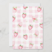 かわいいピンクのイチゴのベリースウィート5誕生日 招待状 (裏面)