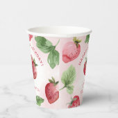 かわいいピンクのイチゴの誕生日パーティー 紙コップ (右)