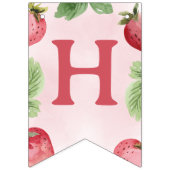 かわいいピンクのイチゴハッピーバースデー バンティングフラッグ (第2の旗)