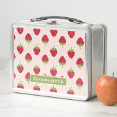 かわいいピンクのイチゴ弁当箱 メタルランチボックス (インサイチュ)