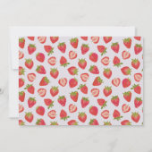 かわいいピンクのイチゴ ノートカード (裏面)