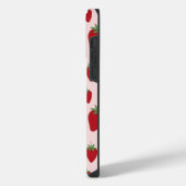 かわいいピンクのイチゴ iPhoneケース (左側面)